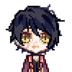 Dark haired boy with scars