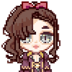 Brown haired girl with ribbon in hair Brown haired girl with ribbon in hair