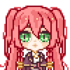 Pink haired girl with high pigtails Pink haired girl with high pigtails