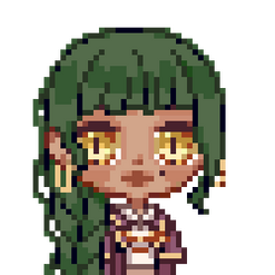Green haired girl with a braid Green haired girl with a braid