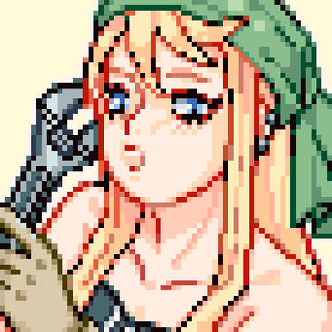 Winry from Full Metal Alchemist, holding a wrench and smiling Winry from Full Metal Alchemist, holding a wrench and smiling