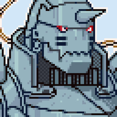 Alphonse from Full Metal Alchemist looking right