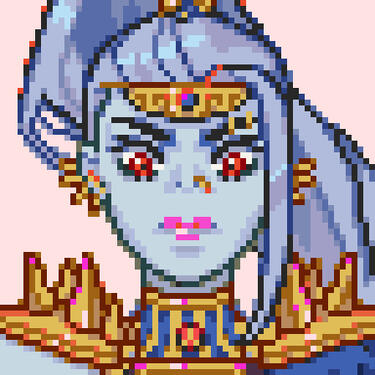 Megara from the Hades game looking straight forward Megara from the Hades game looking straight forward